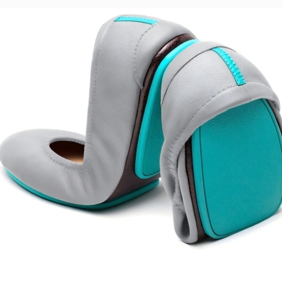 Tieks Shoes - TIEKS by Gavrieli Gray Leather Ballet Flats Size 8 Casual Travel Minimalist 6